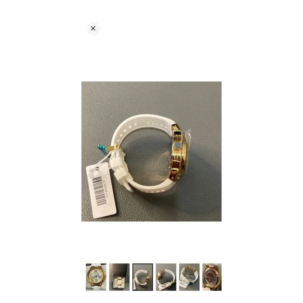 Activa men’s watch silicon band white with gold bezel